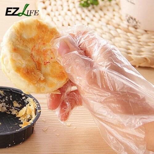 100Pcs Disposable Gloves Food Grade Plastic Gloves For Kitchen Restaurant Vegetable Dishwashing Fruit Gloves Cleaning