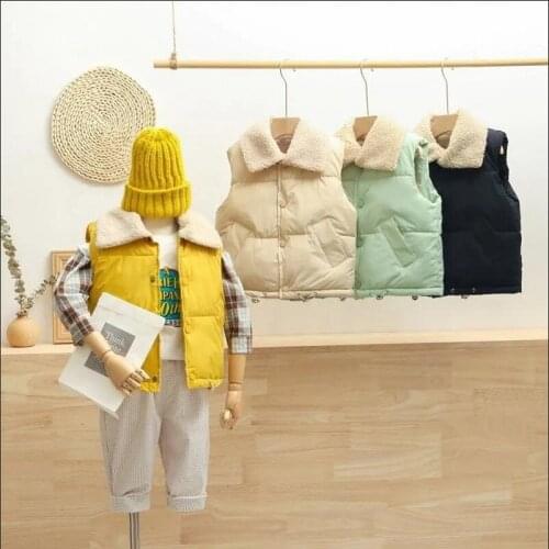 Autumn Children Warm Vest Baby Cotton Waistcoat Kids Outerwear Vest Children Clothing Lapel Sleeveless Jacket For Boys Girls