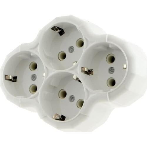 MiniTiger Four Socket European Type Conversion Plug 1 TO 4 Way EU Standard Power Adapter Socket 16A Travel Plugs AC 110~250V