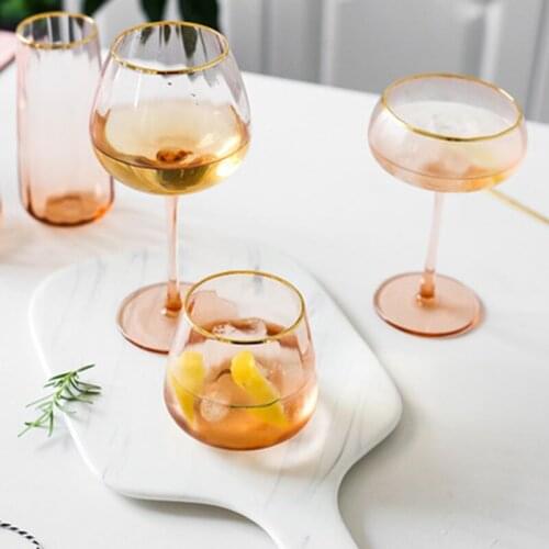 Luxury Crystal Red Glass Cup Simple Creative Wine Glass Champagne Glasses Shot Goblet Drinkware Copas De Vino Cups BN50GC