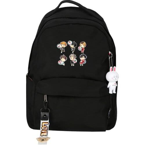 Anime Haikyuu Karasuno VBC Women Backpack Kawaii Pink School Bags Nylon Bookbag Cartoon Travel Bagpack Small School Rugzak