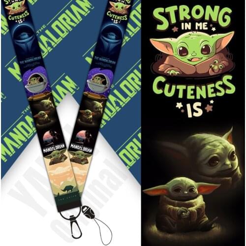 Marvel Star Wars Yoda Baby Lanyard Movie Anime Characters Mobile Phone Key Certificate Lanyard Detachable Birthday Gifts
