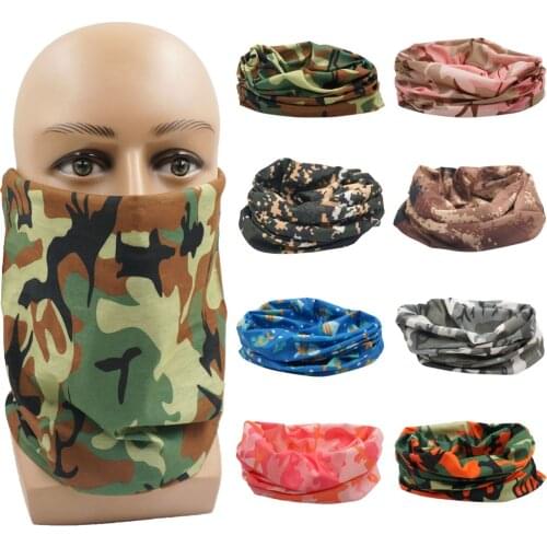 Unisex Polyester Outdoor Bandana Multifunction Camouflage Motorcycle Neck Gaiter Headwrap Woman Turban Bonnets