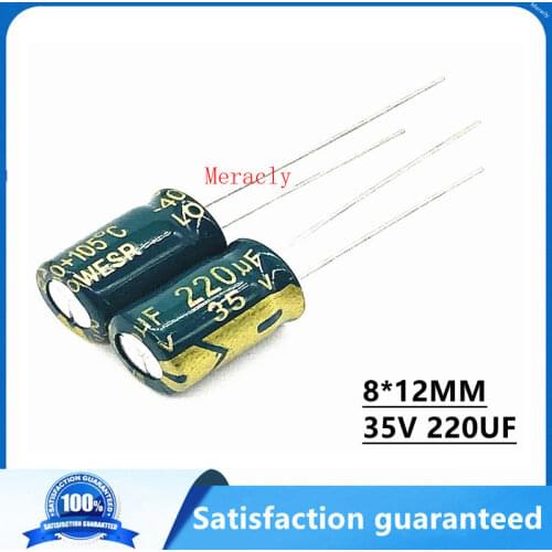 10-200PCS 35V 220UF 20% High frequency low impedance electrolytic capacitor Power supply motherboard High temperature resistance