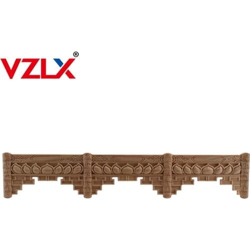 VZLX Wood Carved Applique Wood Molding Decoration Frame Corner Onlay Unpainted Furniture Home Door Decor Decoration Accessories