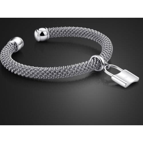 Hot Brand Genuine 100% 925 Sterling Silver Bracelets Bangles Female Heart lock Wedding Charm Bracelet for Women Famous Jewelry