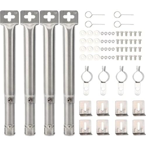 1Set Stainless Steel Universal BBQ Grill Pipe Adjustable Barbecue Tube Burners Outdoor BBQ Gas Grill Replacement Parts