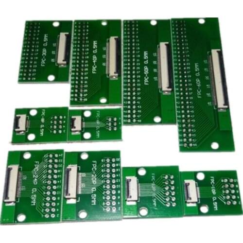 1Pcs 0.5mm FPC FFC Cable Connector 6 8 10 12 14 20 30 40 PIN SMT Adapter to 2.54mm pitch through hole DIP PCB