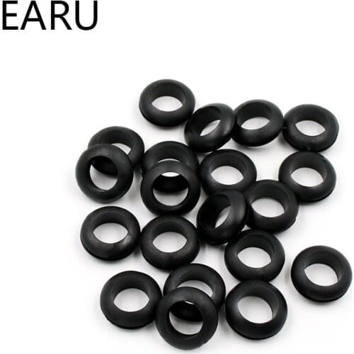10Pcs Double Sided Armature Wire Rubber Grommets Ring Black 30mm