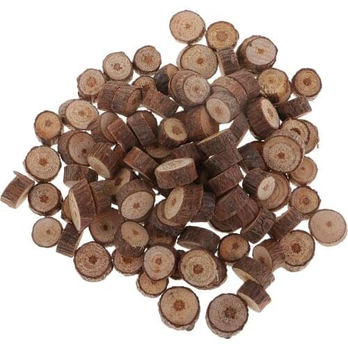 100 Mini Natural Wood Slices, Wood Slabs, Rustic Tree Bark, Wood Branch Disc