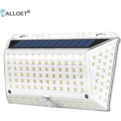 142LED Solar Wall Light Outdoor Waterproof 4-Sided Human Body Motion Sensor Induction Lamp Solar Street Lamp Garden Lighting