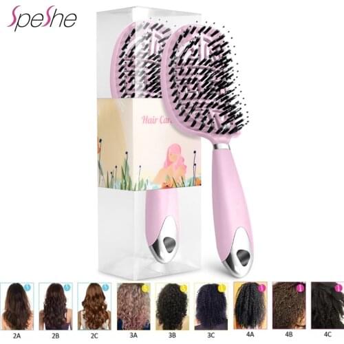 2pcs Brosse Cheveux Afro Hair Brush Natural Afro Curly Hair Brush Detangling Hairbrush Scalp Massage Comb Women Men Salon
