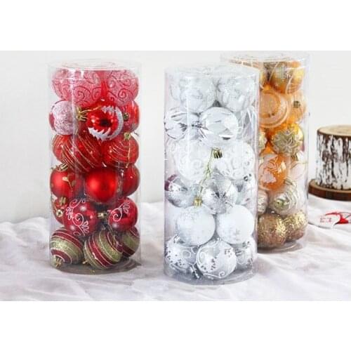 24 pc/lot 6cm christmas tree decor christmas ball hanging craft home Festival DIY wedding party ornament