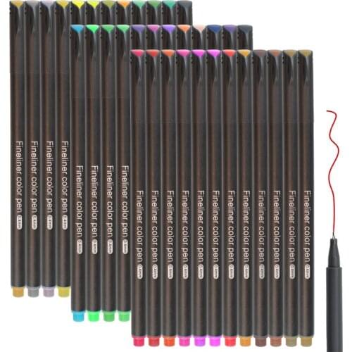 36 Colors Fineliner Pens Set Fine Line Colored Sketch Writing Drawing Pens for Note Taking Coloring Book Fine Point Markers