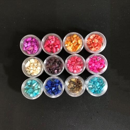 3D Nail Art Decoration Rainbow Shell Stone Design 12Colors Sets For Nail Beauty Manicure Gel Decals Manicure Studs,Free Shipping