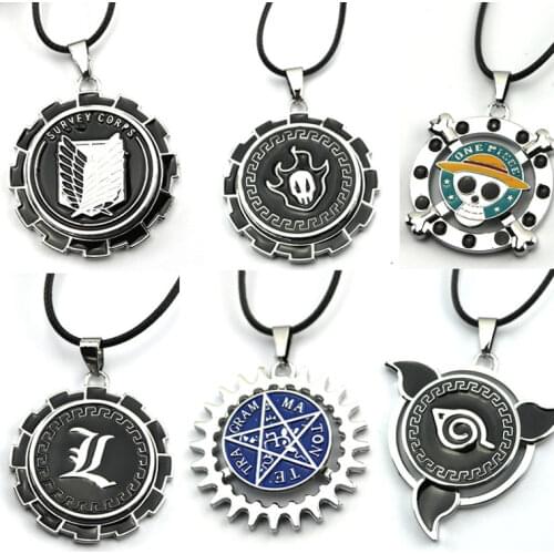 Animation Necklace Accessories Naruto One Piece Figures Pendant Cartoon Fashion Anime Necklace Swivel Decorations Birthday Gift