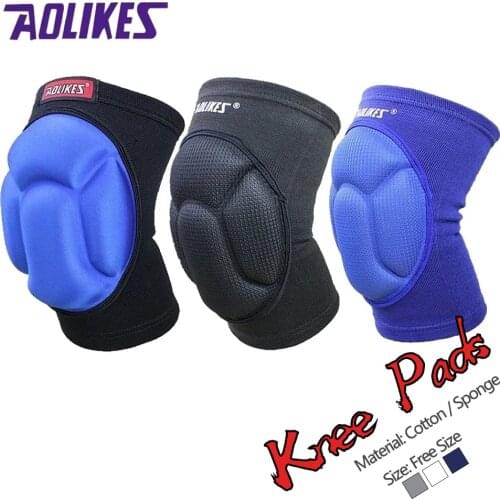 AOLIKES 1 Pair Thickening Football Volleyball Extreme Sports knee pads brace support Protect Cycling Knee Protector Kneepad