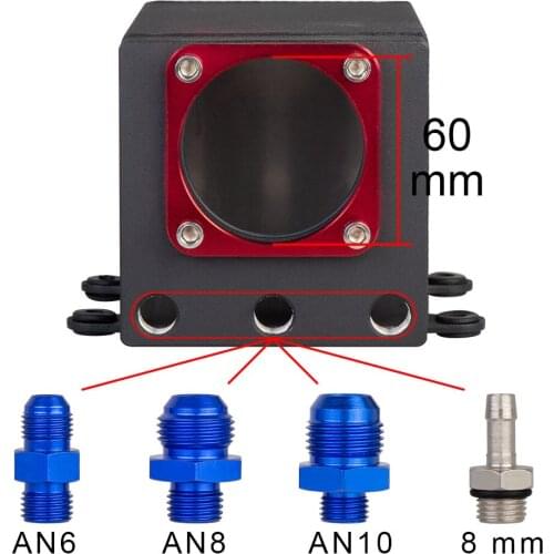 New product 60mm single port size racing black Billet aluminium oil catch can,fuel surge tank OCT1115