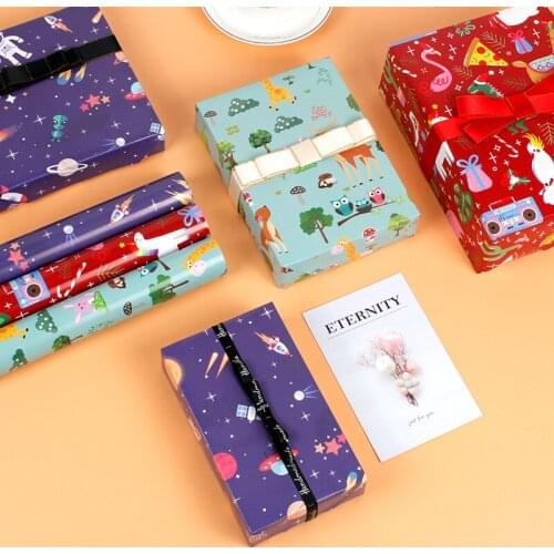 10PCS Cartoon Craft Papers Gift Wrapping Papers Christmas New Year Kids Birthday Gift Decoration Papers
