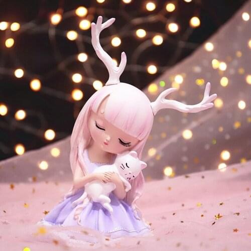 Girl Heart Ins Wind Secluded Deer Ornaments Pink Decorations Handicrafts Gifts Birthday Gifts Decorations