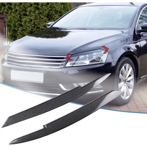 For Passat B7 2010-2015 Car Headlight Eyelids Eyebrows ABS Headlight Lamp Sticker Cover Trim Accessories