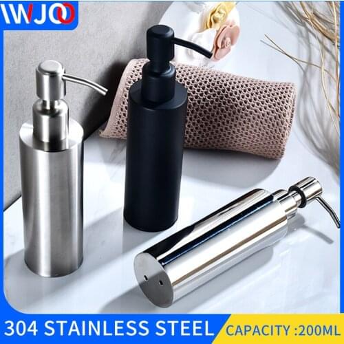 Bathroom Sap Dispenser 304 Stainless Steel Black Wall Mounted Hand Sanitizer Dispenser Shower Shampoo Soap Foam Dispenser