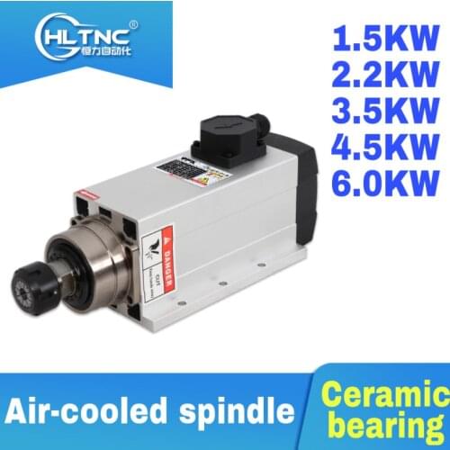 Spindle motor air-cooled 1.5/2.2/3.5/4.5/6.0kw high-speed Ceramic bearing with ER20/ER25/ER32 collect in machine tool for CNC