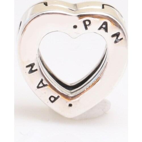 DoDoFly Authentic 925 Silver Valentines R series logo love fixing clip Fit Original Charms Bracelet Necklace DIY Jewelry Making