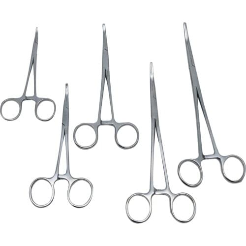 Stainless Steel Hemostatic Clamp Arterial Forceps Surgical Forceps Pet Hemostat Locking Nipper Straight/Elbow Fishing Pliers