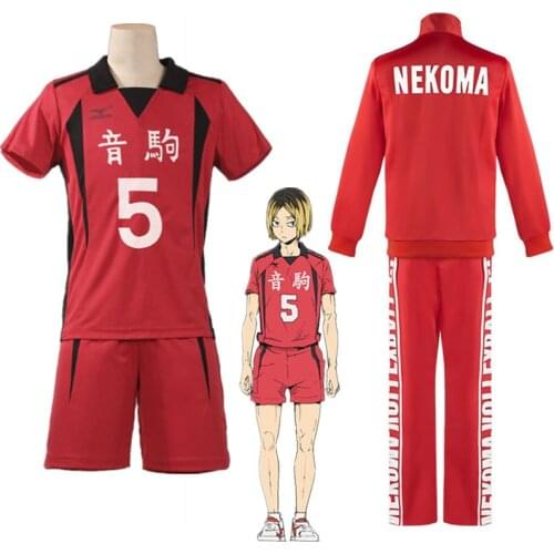 Haikyuu Kenma Kozume Cosplay Costume Nekoma High School No 5 Jersey Short Sleeve Shorts Sportswear Suit Anime Uniform