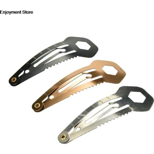 HOT Portable Multi Purpose Safety Credit Card Survival Knife Hairpin Hairclips Sports Barrettes Outdoor Hand Clips Tool