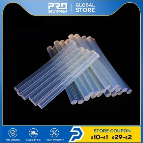 20Pcs 7mm x 100mm transparent hot melt glue stick electric glue gun product repair tool accessories car PROSTORMER