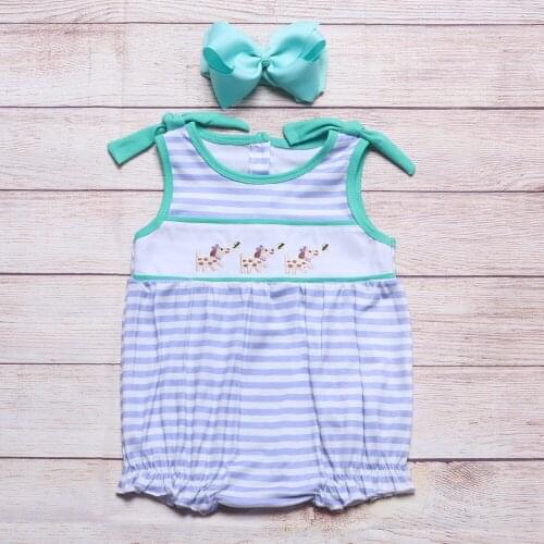 Newborn Baby Girls Romper Nautical Theme Embroidery Sleeveless Childrens Triangle Crawling Suit（3 Months-3 Years