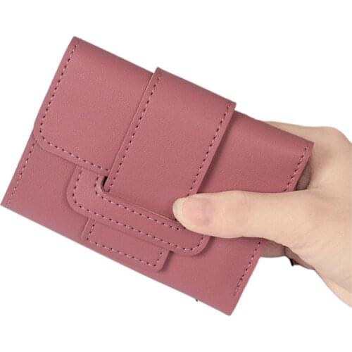 Fashion Women Solid Color Trifold Short Wallet Cash Card Holder Coin Purse Bag short purse Travel Shopping Wallet Female