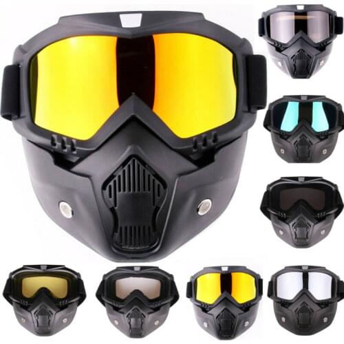 2021 New Adult Removable Winter Snow Sports Motorcycle Goggles Ski Snowboard Snowmobile Full Face Helmets with Glasses