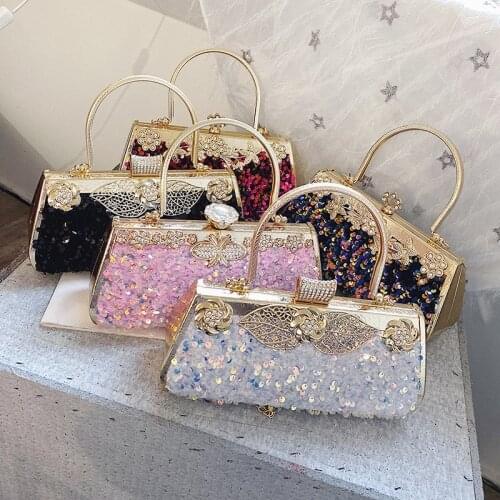 New Fashion Sequin Wedding Party Banquet Handbags 2021 Shoulder Bags Prom Evening Purse Dolly Bags Wedding Accessories