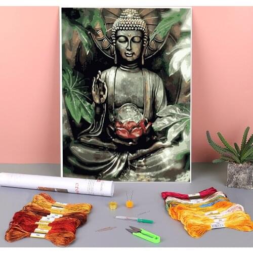 Region Buddha Pre-Printed 11CT Cross-Stitch Complete Kit DIY Embroidery DMC Threads Handmade Handicraft Craft Wholesale