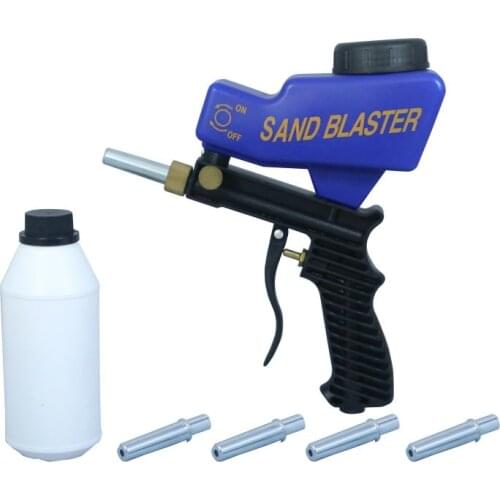 LEMATEC AS118 Sandblaster Air Gravity Feed Blast Gun With Four Nozzle Replaceable Tips Abrasive Sand Blasting Pneumatic Tools