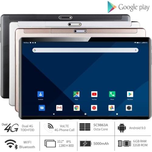 2021 3G/4G Phone Call Android 9.0 Tablet 10 inch Tablet pc Octa Core 3GB 32/64 GB ROM Bluetooth Wi-Fi 2.5D Steel Screen Tablets