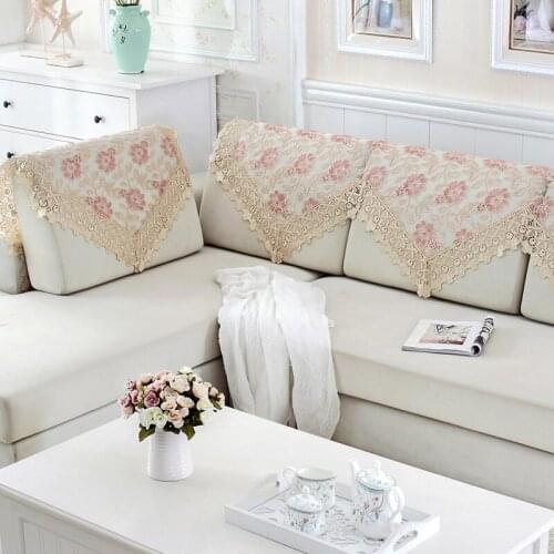 American-Style Village Sofa Backrest Towel Lace Fabric Plant Flowers Sofa Armrest Towel Four Seasons Universal