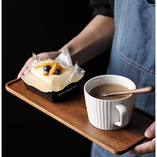 Musowood Acacia Rectangle Wooden Tea Tray Serving Table Plate Snacks Food Storage Dish for Hotel Home Serving Tray