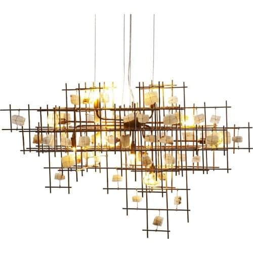 Living room chandelier light luxury hotel project sand table lighting Nordic modern minimalist creative new Chinese hall lights