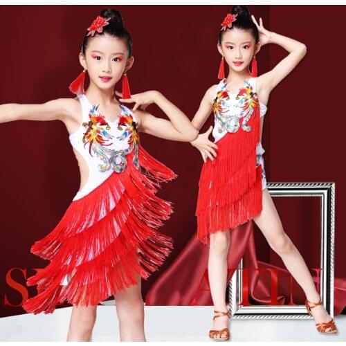 Rumba / Latin dance skirt new tassels summer girls dance clothes competition performance costumes one-piece exercise clothes