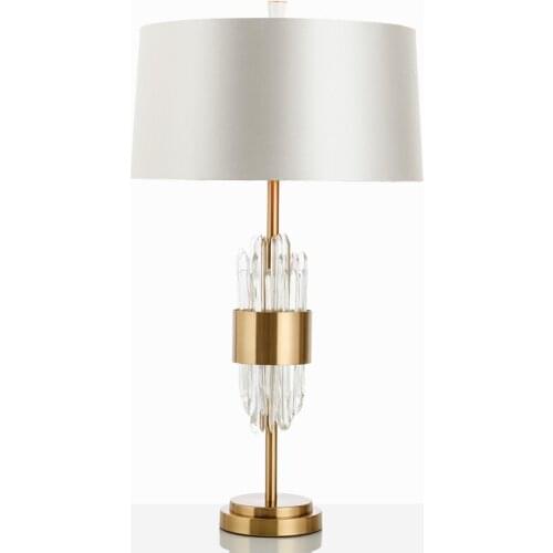 Modern Designer Table Lamp Glass Lights Living Room Bedroom Bedside Fabric Lampshade Decor Home Lighting Fixtrues E27 90-260V