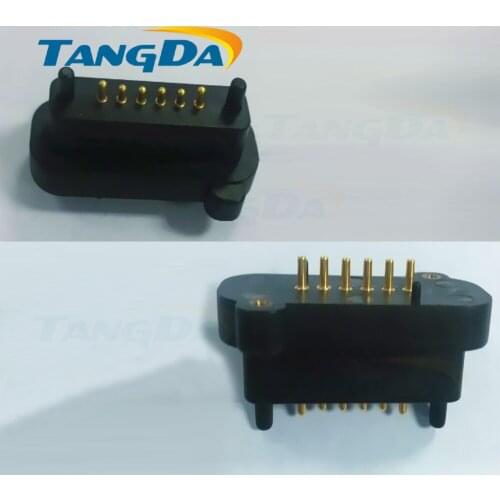 Tangda pogo pin 6pin 6p pitch 2.5mm 2.5 connectors locating post mobile phone battery connector 2A