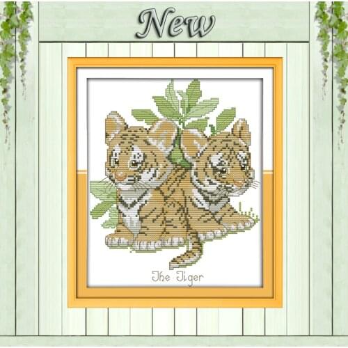 The tiger baby lovely animal diy paintings counted printed on canvas DMC 11CT 14CT Cross Stitch kits needlework Sets embroidery
