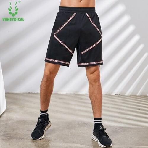 Vansydical Mens Running Shorts Fitness Breathable Sports Shorts Knee-length Sports Basketball Workout Shorts Quick Dry Leggings