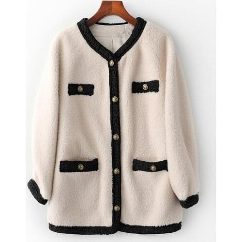 Fur Vintage Coat Real Female Winter Jacket 2020 Korean 100% Wool Jackets Ladies Sheep Shearing Coats Warm Fur Tops Hiver BYW9772