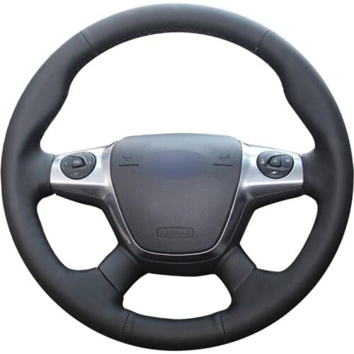 Hand-stitched DIY Artificial leather Car Steering Wheel Cover for Ford Focus 3 2012-2014 KUGA Escape 2013-2016 C-MAX 2011-2018
