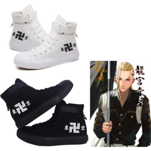 Anime Tokyo Revengers High Canvas 3D Printing Velcro Shoes Tokio Sano Manjiro Ryuguji Ken Vulcanized Casual Shoes Sneakers Shoes